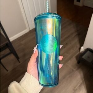 Starbucks Shimmering Blue and Yellow Tumbler